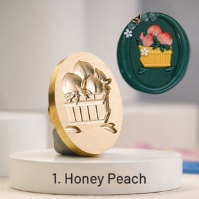 3D Relief Butterfly, Flower, Peach Wax Seal Stamp (3 Design) sku-1