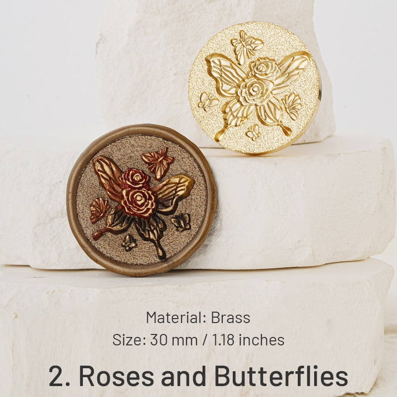 3D Relief Celestial Series Wax Seal Stamp - Insects, Butterflies, Whales sku-2