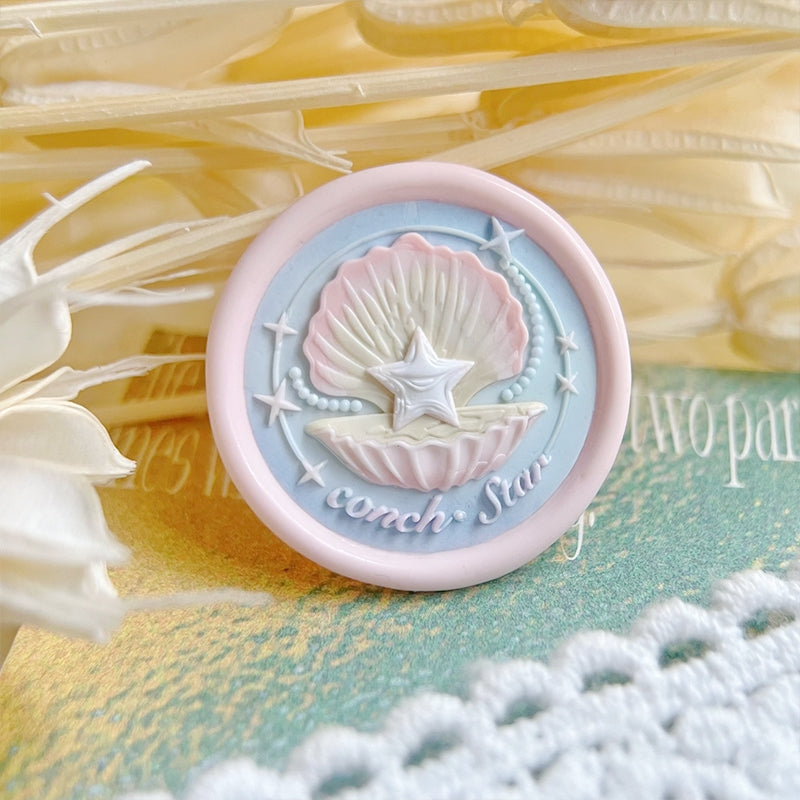 3D Relief Conch Star Wax Seal Stamp b1