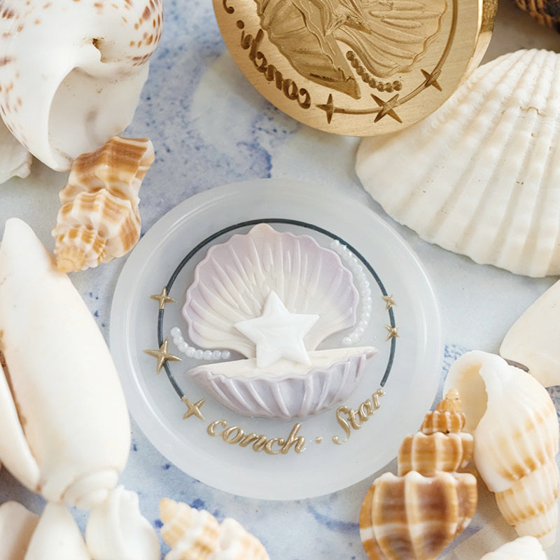 3D Relief Conch Star Wax Seal Stamp b3