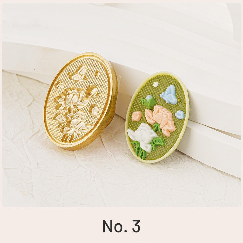3D Relief Flower Wax Seal Stamp  (3 Design) sku-3