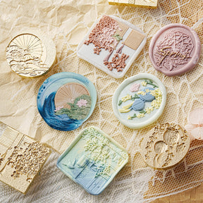 3D Relief Garden Series Wax Seal Stamp (5 Design)  a