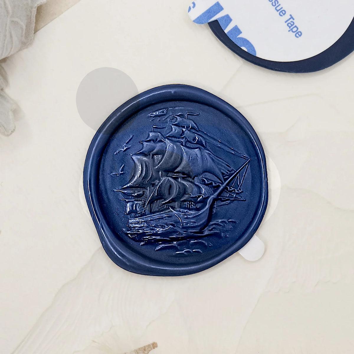 3D Relief Sailing Ship Self-adhesive Wax Seal Stickers 5-4