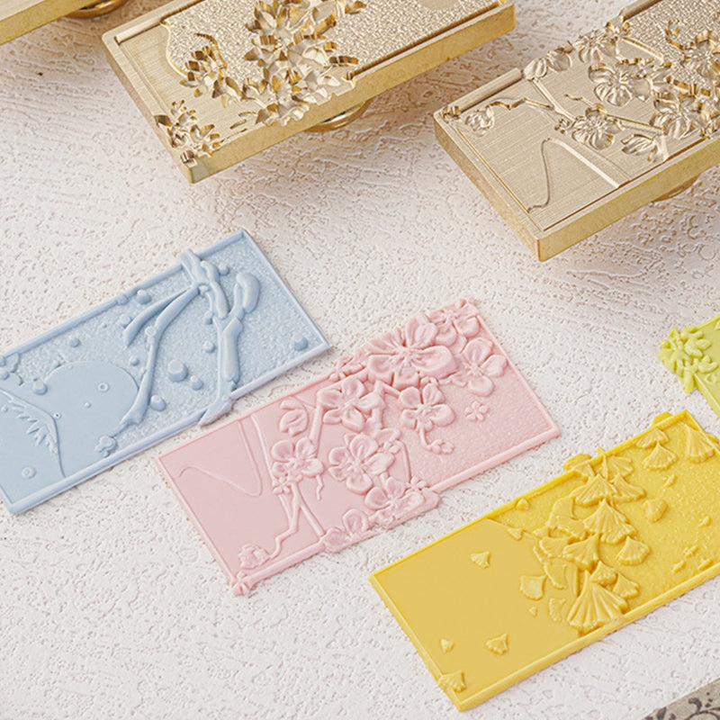 3D Embossed Wax Seal Stamp Plant Pattern Series Sealing Wax Stamp