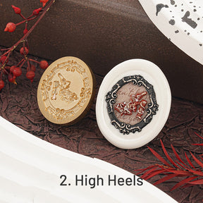 3D Relief Shoe, Rose, and Cage Wax Seal Stamp sku-2