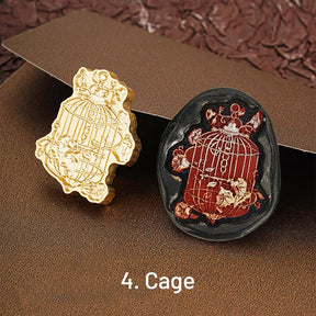 3D Relief Shoe, Rose, and Cage Wax Seal Stamp sku-4