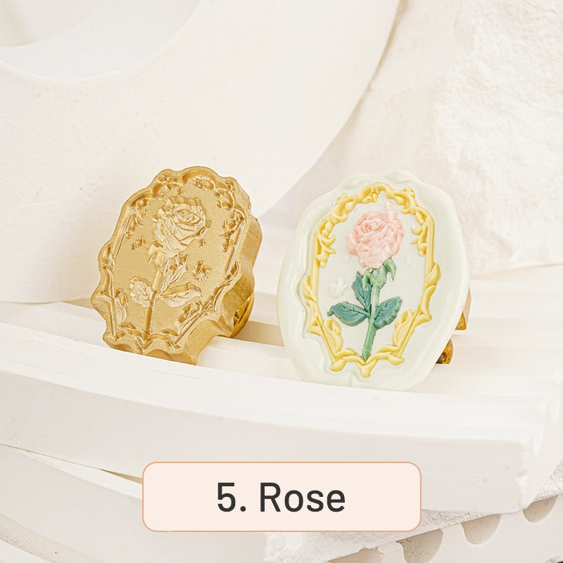 3D Relief Shoe, Rose, and Cage Wax Seal Stamp sku-5