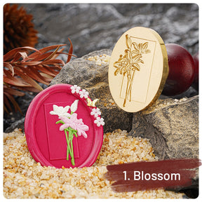 3D Relief Wax Seal Stamp Set - Flowers, Clocks, Bows sku-1