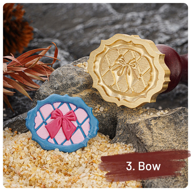 3D Relief Wax Seal Stamp Set - Flowers, Clocks, Bows sku-3