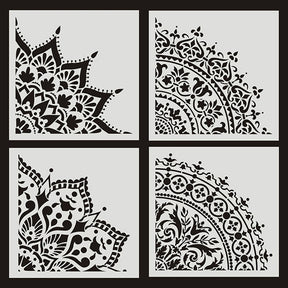 Card - Cartoon Hollow Floral Stencil