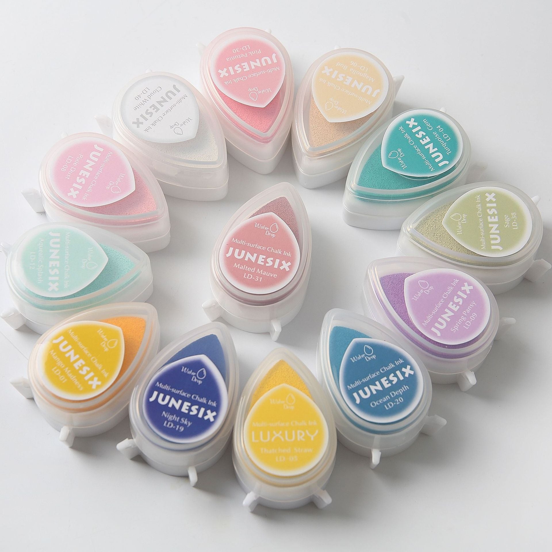 Color Ink Pad 40 Colors Water Drop Ink Pad Set | Premium Eco-Friendly Craft Supplies ...