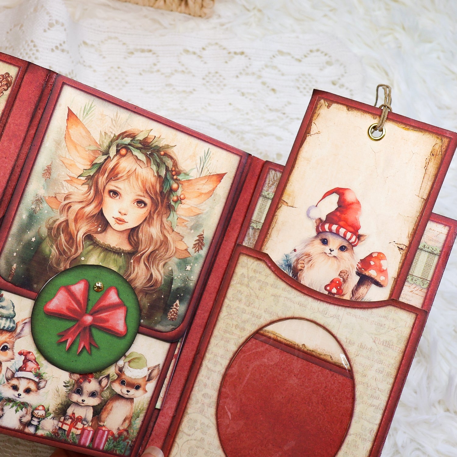Christmas Fairies Mini Album Handmade Booklet Craft Kit 4