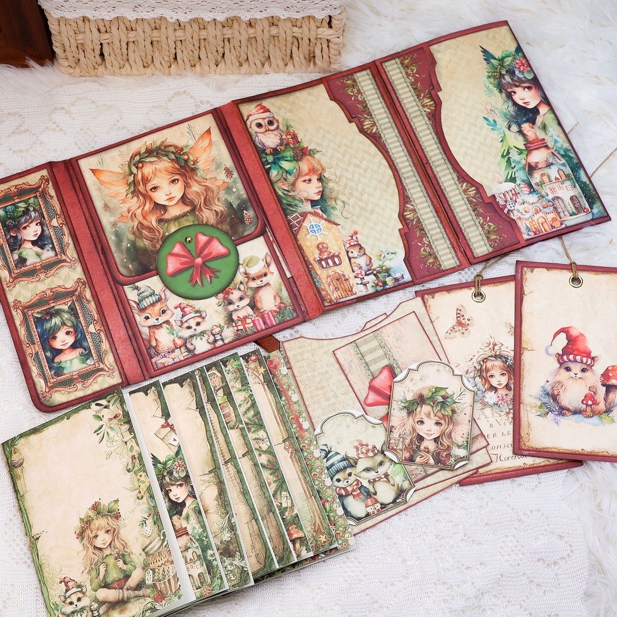 Christmas Fairies Mini Album Handmade Booklet Craft Kit 5