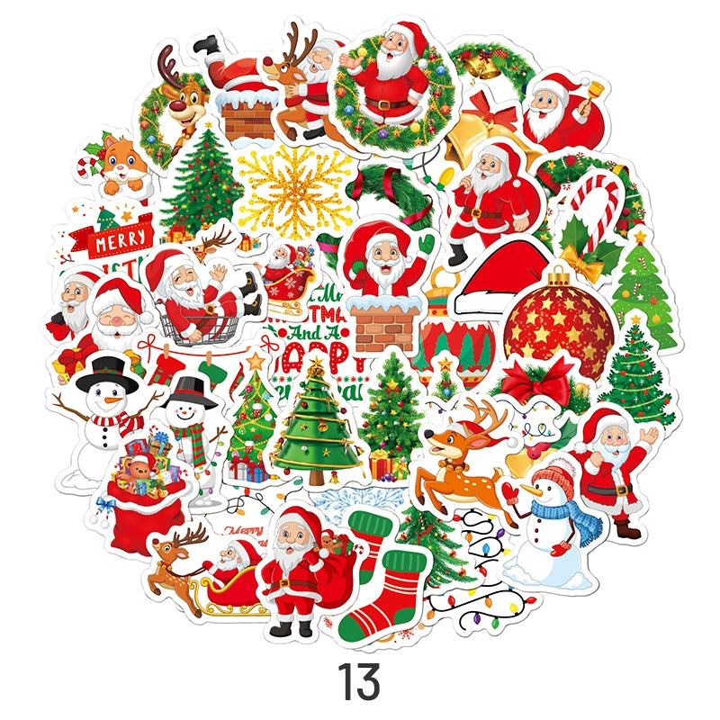 5Christmas Holographic Hot Stamping Vinyl Stickers41 sku-13