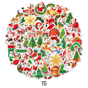 5Christmas Holographic Hot Stamping Vinyl Stickers41 sku-15