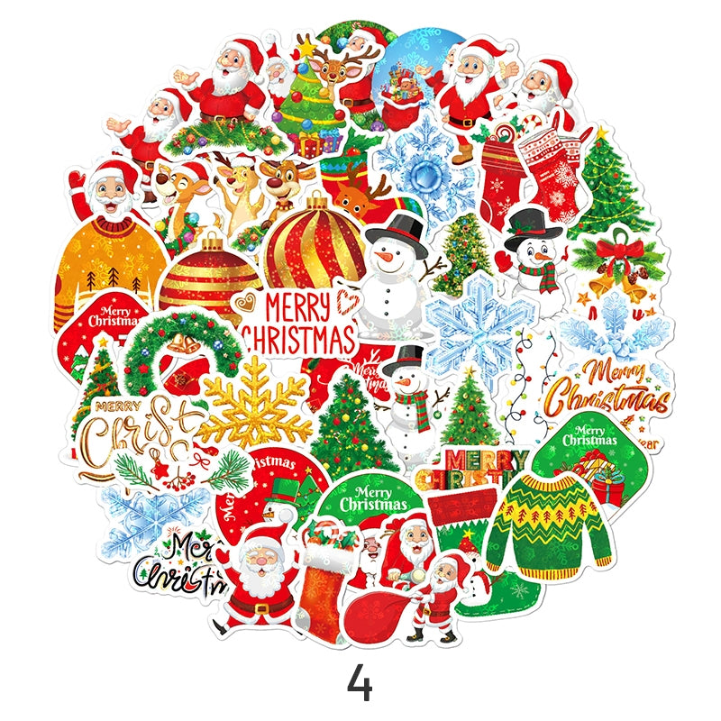 5Christmas Holographic Hot Stamping Vinyl Stickers41 sku-4