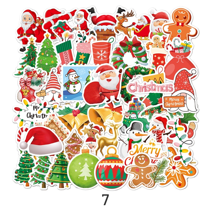 5Christmas Holographic Hot Stamping Vinyl Stickers41 sku-7