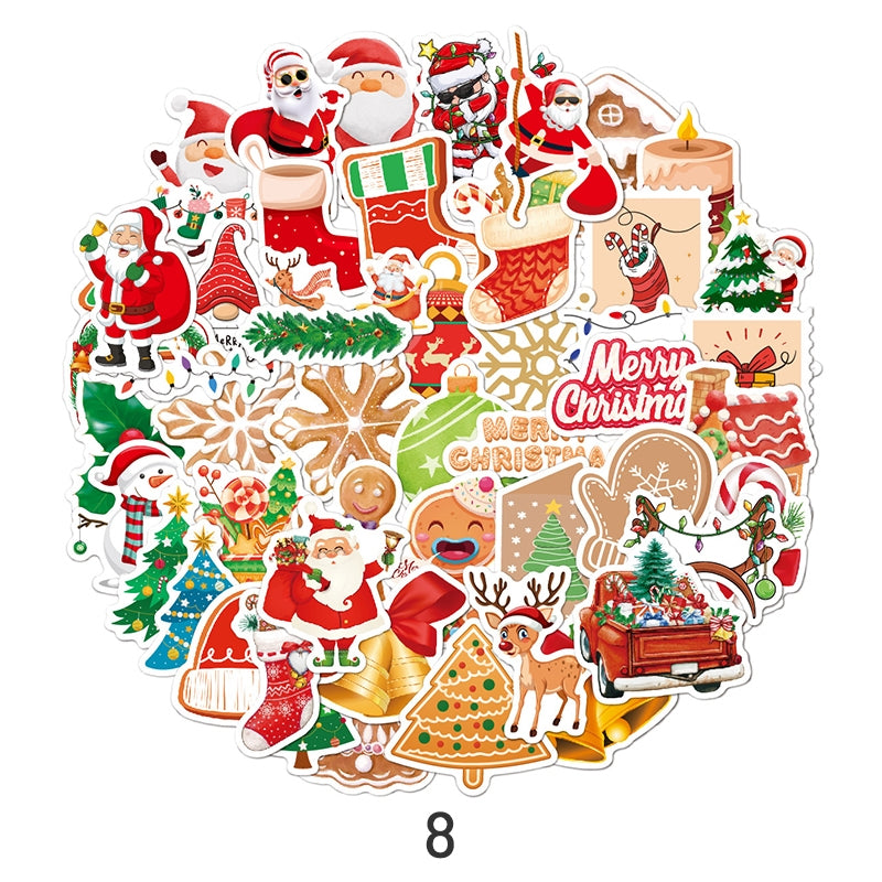 5Christmas Holographic Hot Stamping Vinyl Stickers41 sku-8