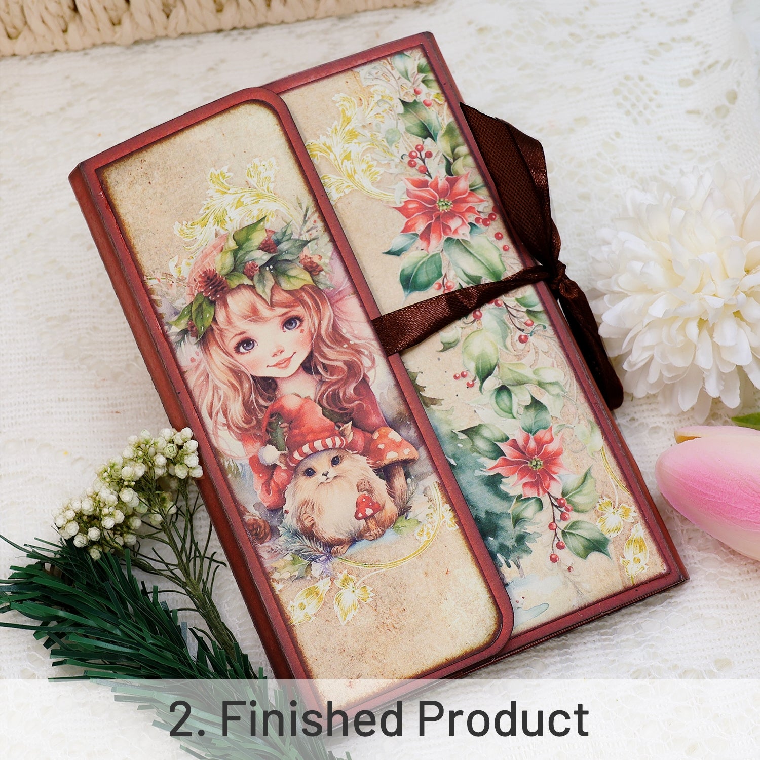Christmas Fairies Mini Album Handmade Booklet Craft Kit 成品