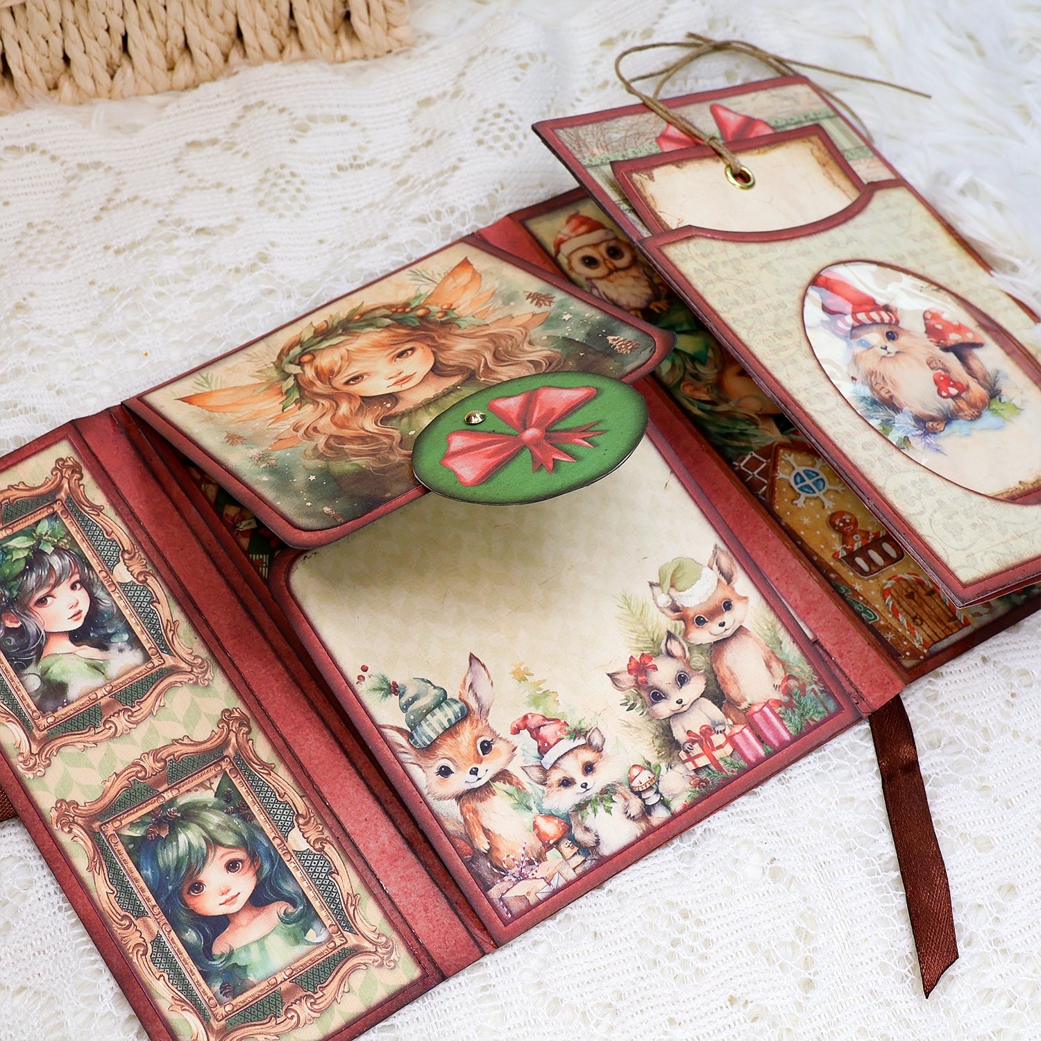 Christmas Fairies Mini Album Handmade Booklet Craft Kit 7