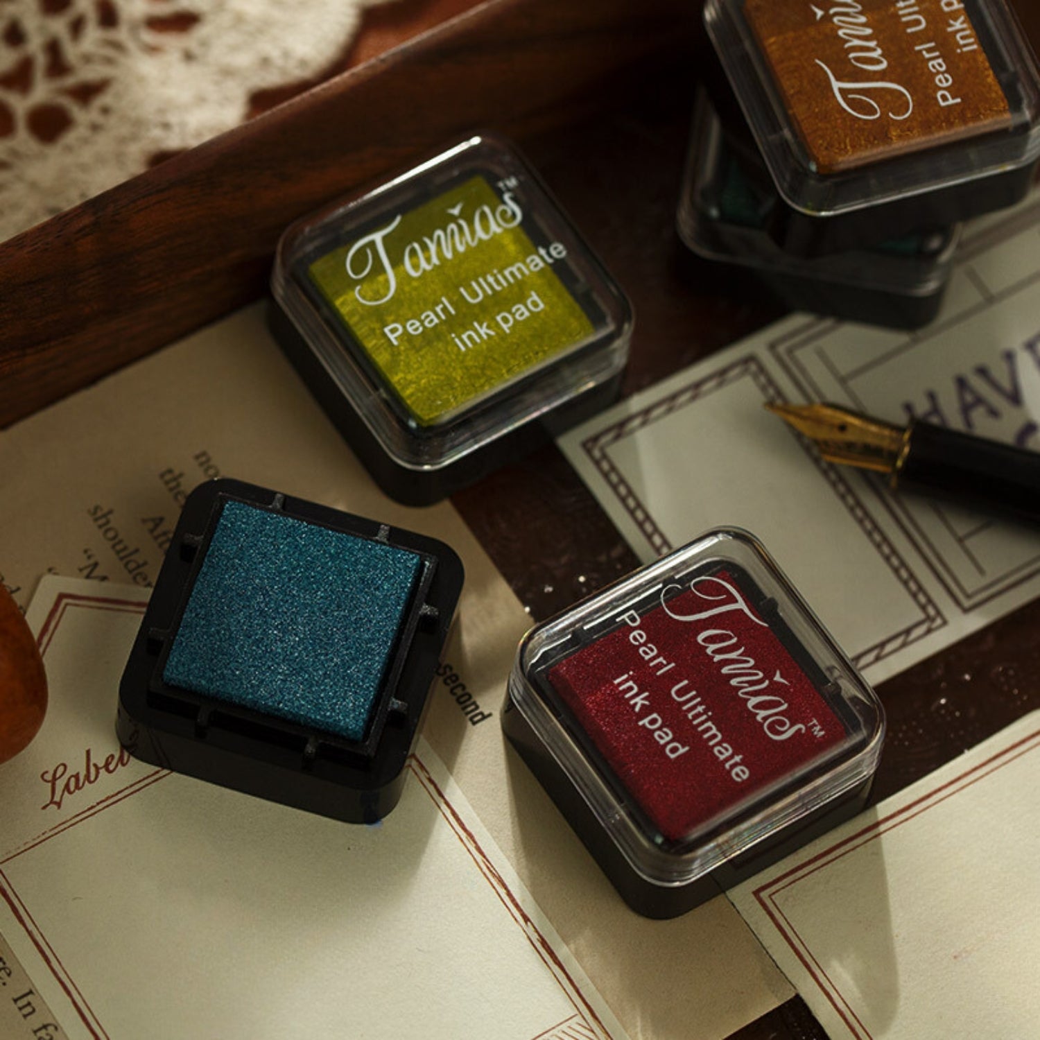 8-Color Retro Mini Pearlescent Ink Pad 2