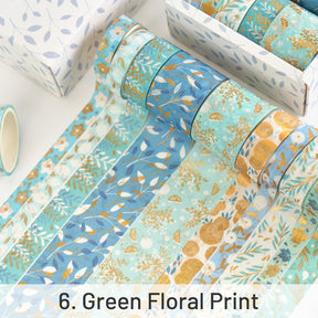 8 Rolls Foil Washi Tape Set - Butterfly, Van Gogh, Floral Print, Geometric sku-6