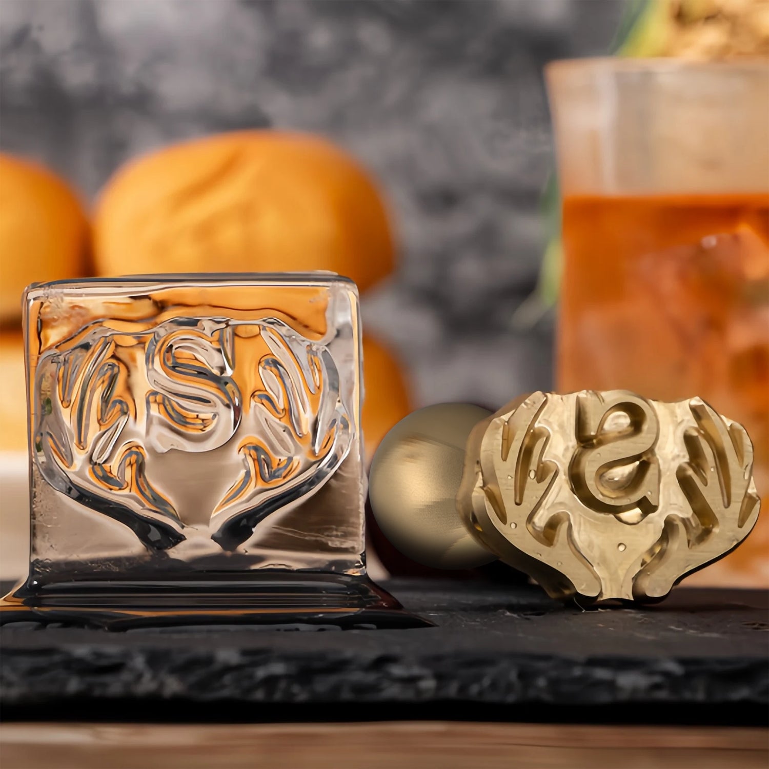 Antler Emblem Single Monogram Brass Ice Stamp for Bartender & Planner11