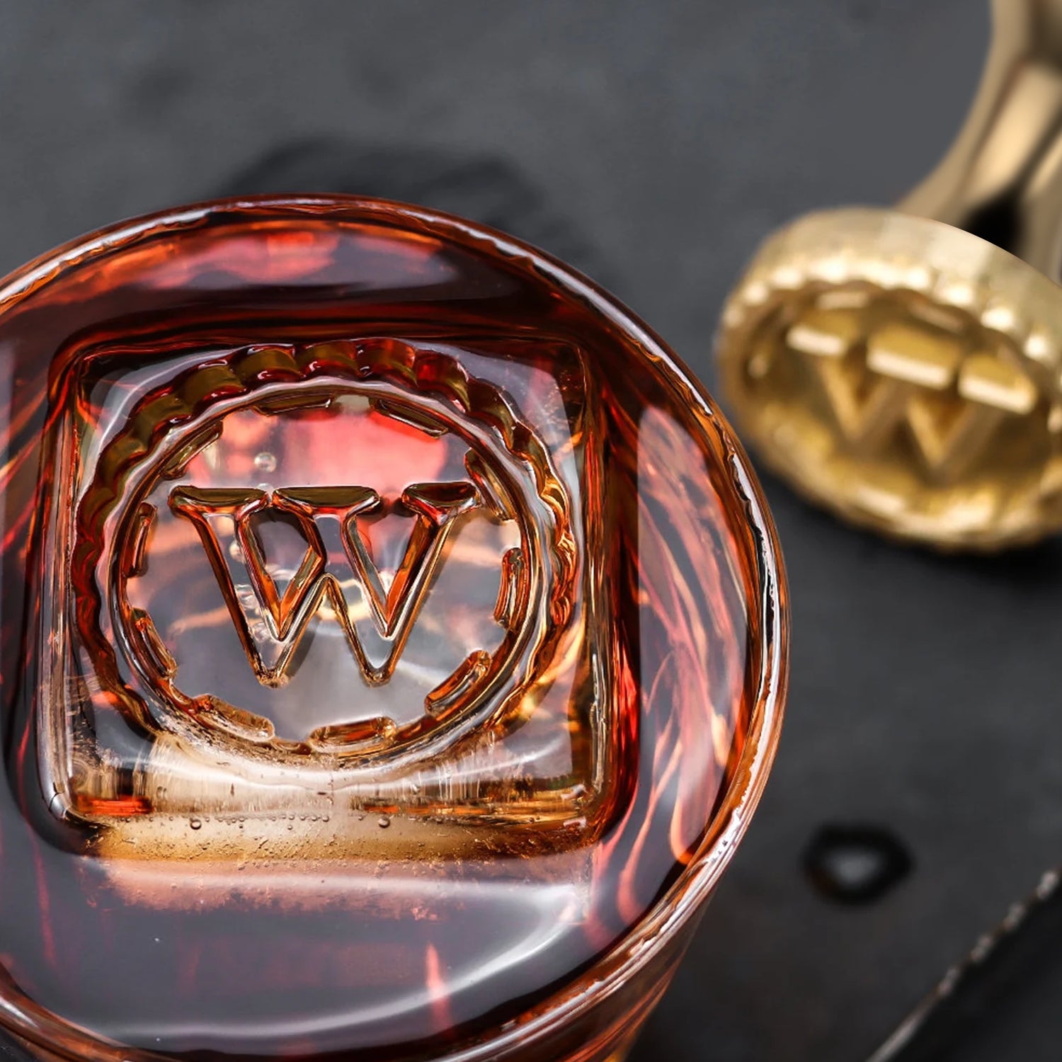 Gear Single Monogram Brass Ice Stamp for Bartender & Planner11