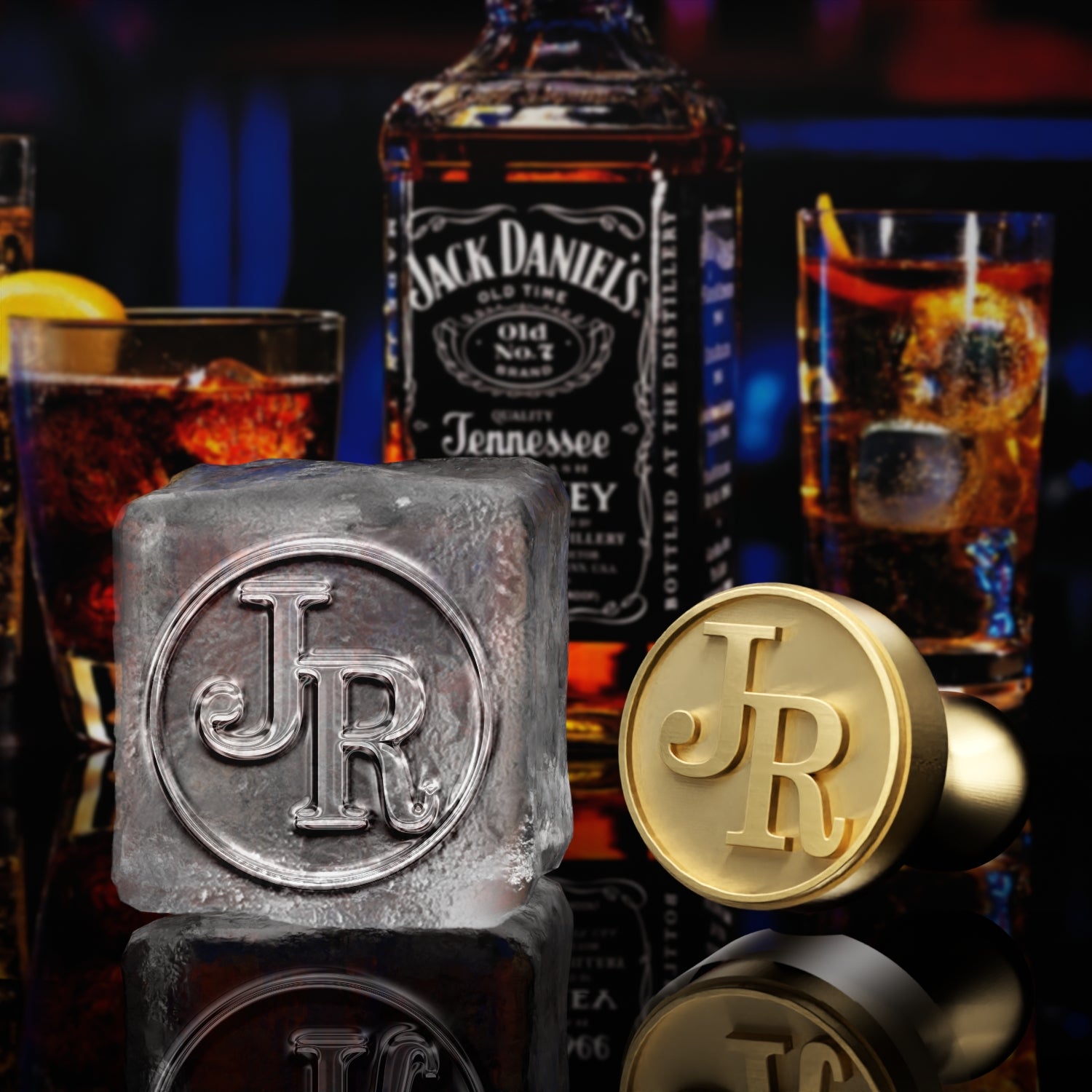 Curve Mark Single Monogram Brass Ice Stamp for Bartender & Planner11