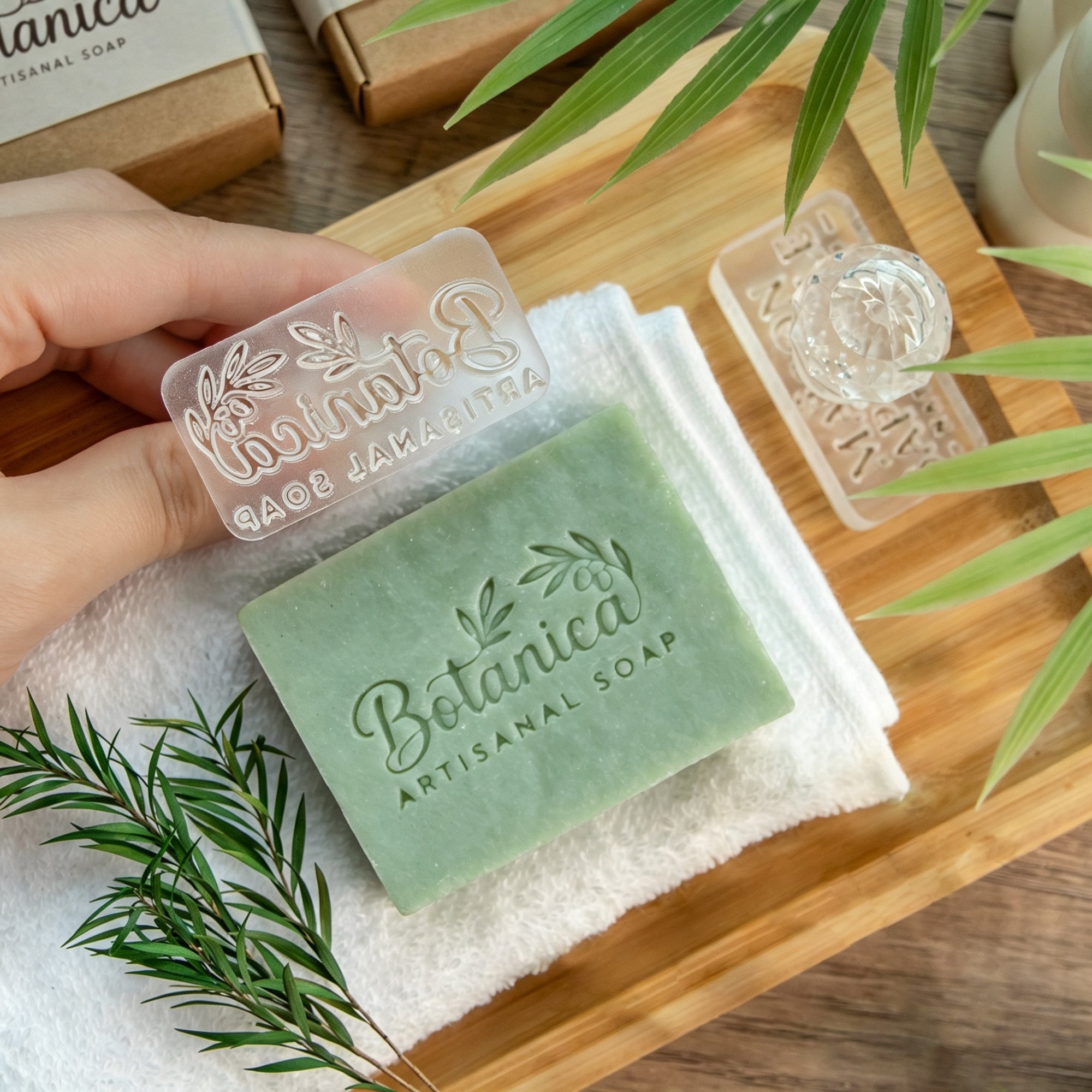 Custom Acrylic Stamp for Soap & Pottery with Your Logo : Artwork43