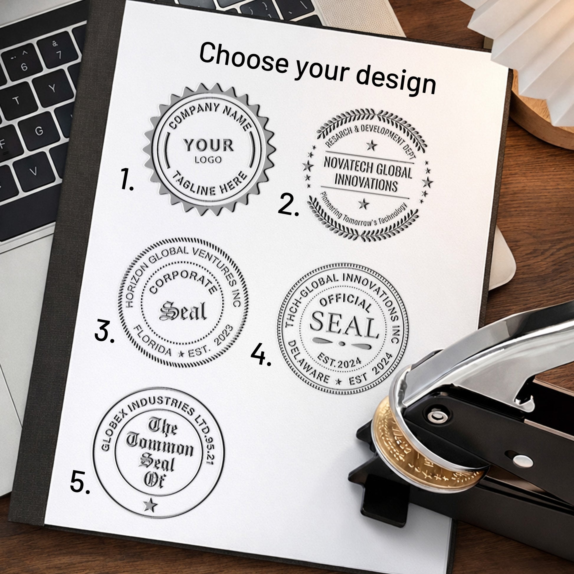 Custom Desktop Company Seal Embosser1