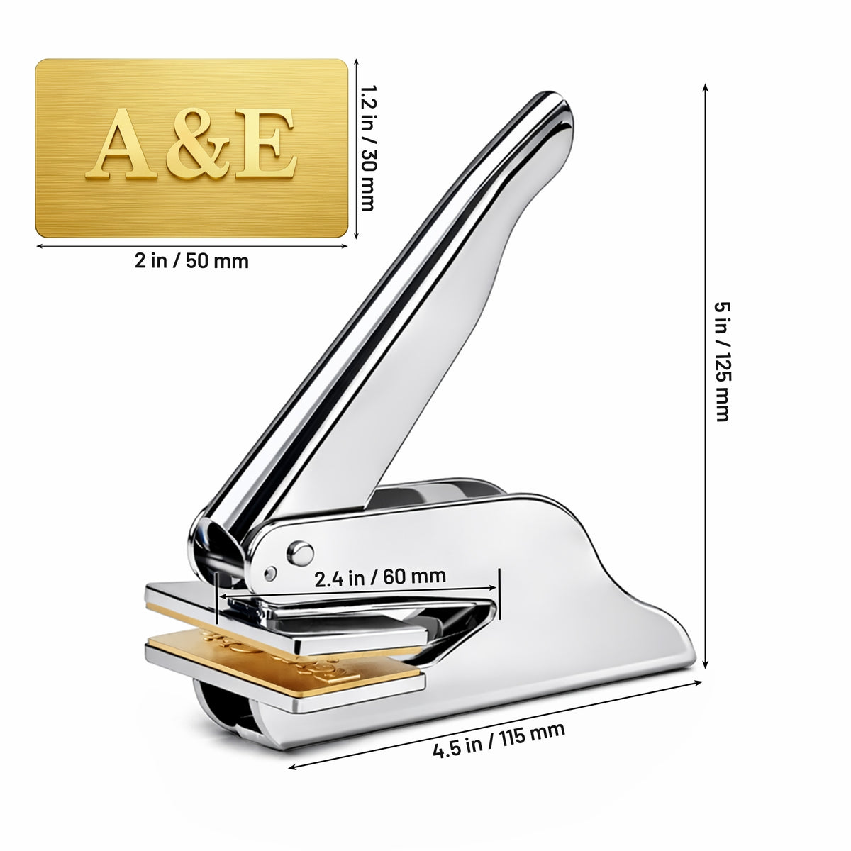 Embosser Small Rectangle Custom Rectangle Embosser with Logo | Business & Library Seal – Stamprints