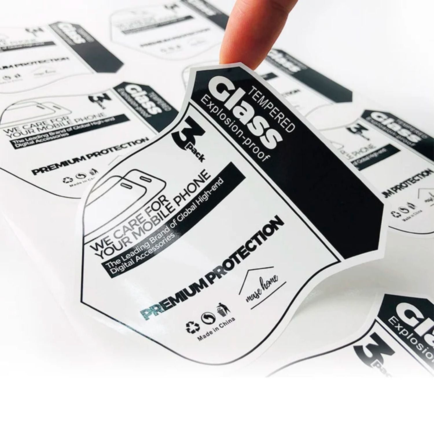 Custom Premium Waterproof PVC Stickers with Clear Laminate & Die-Cut - Elegant Branding Labels25