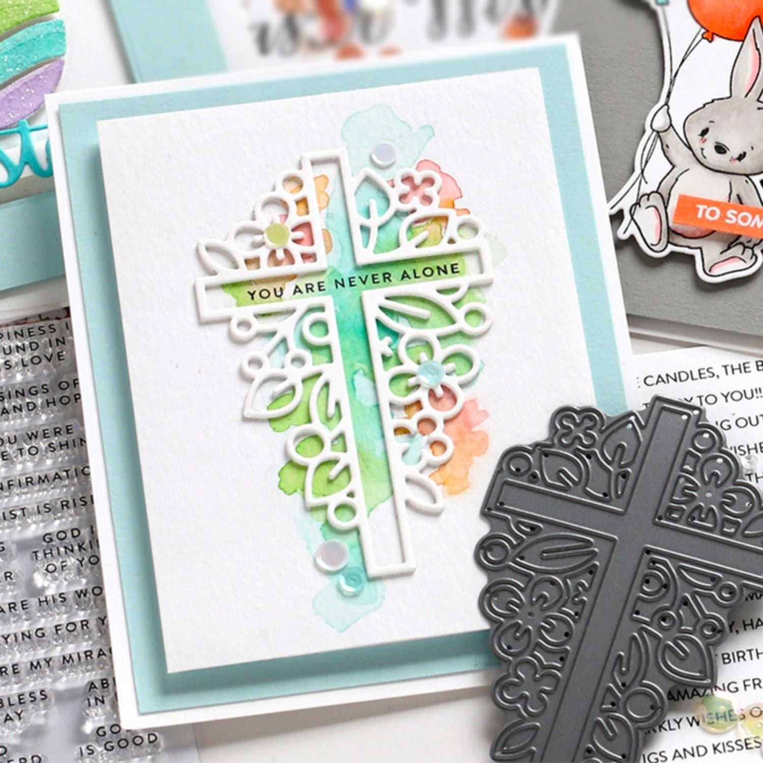 Easter Cross Wreath Carbon Steel Crafting Dies Scrapbooking Die-Cuts1