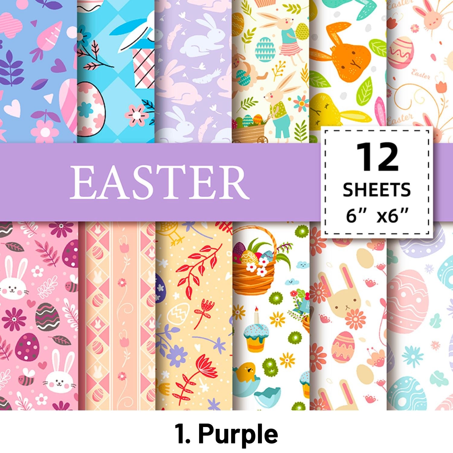 Easter Garden Digital Pattern Papers Set6