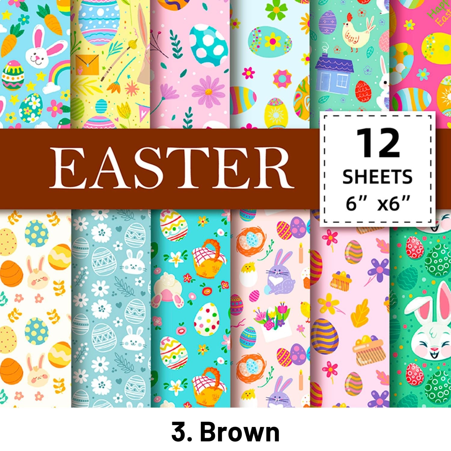 Easter Garden Digital Pattern Papers Set8