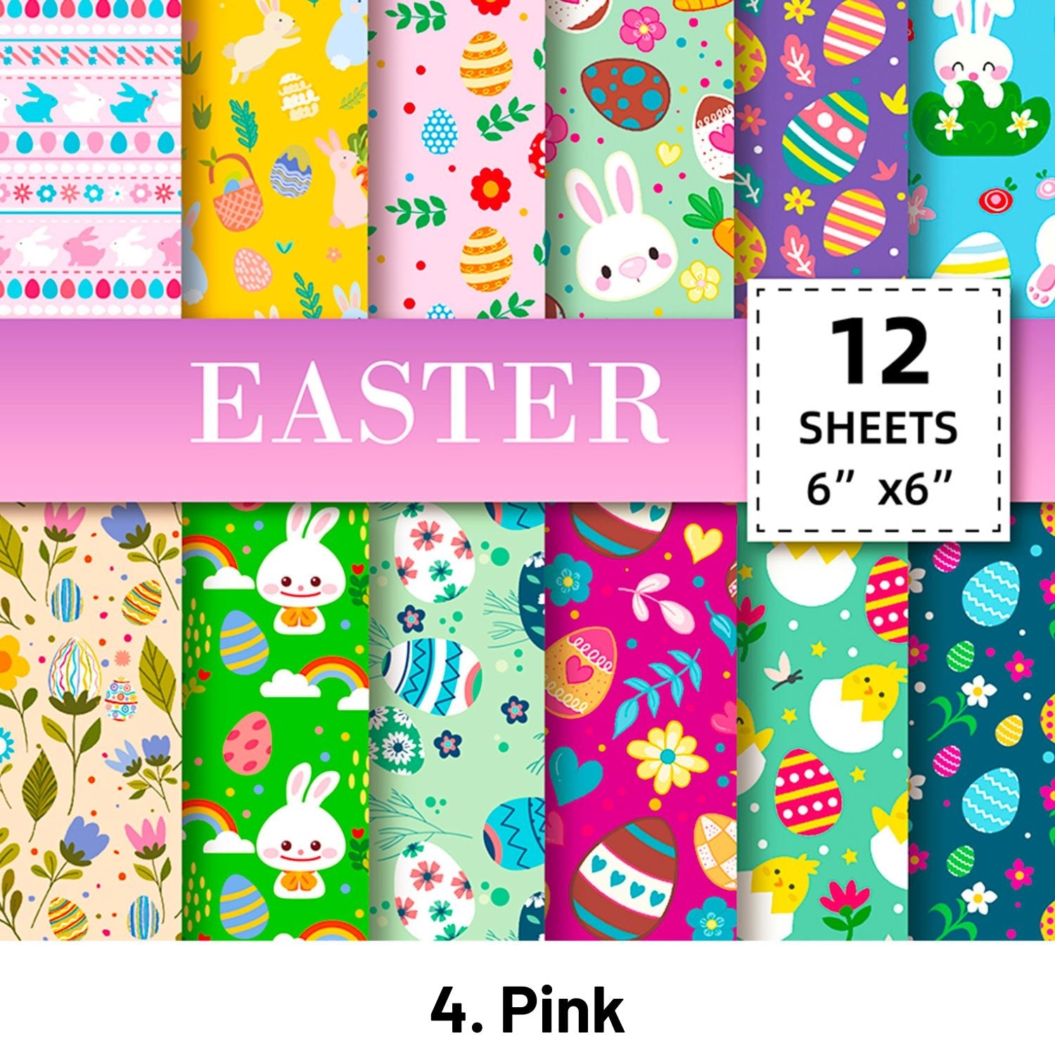 Easter Garden Digital Pattern Papers Set9