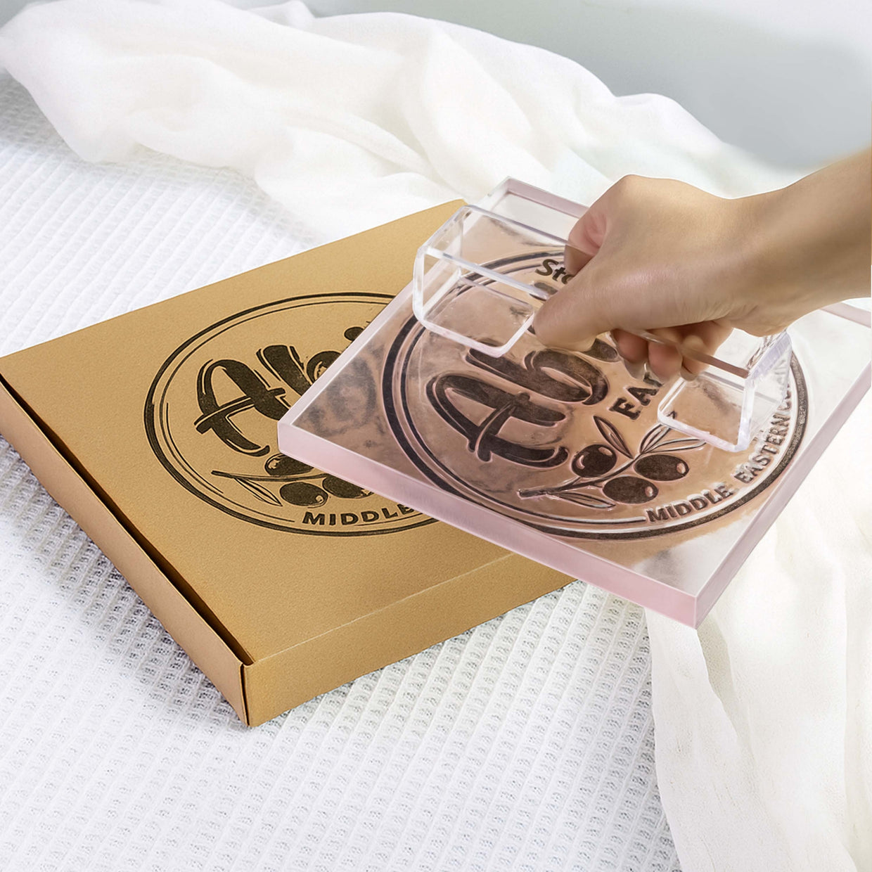 Custom stamp on a package box