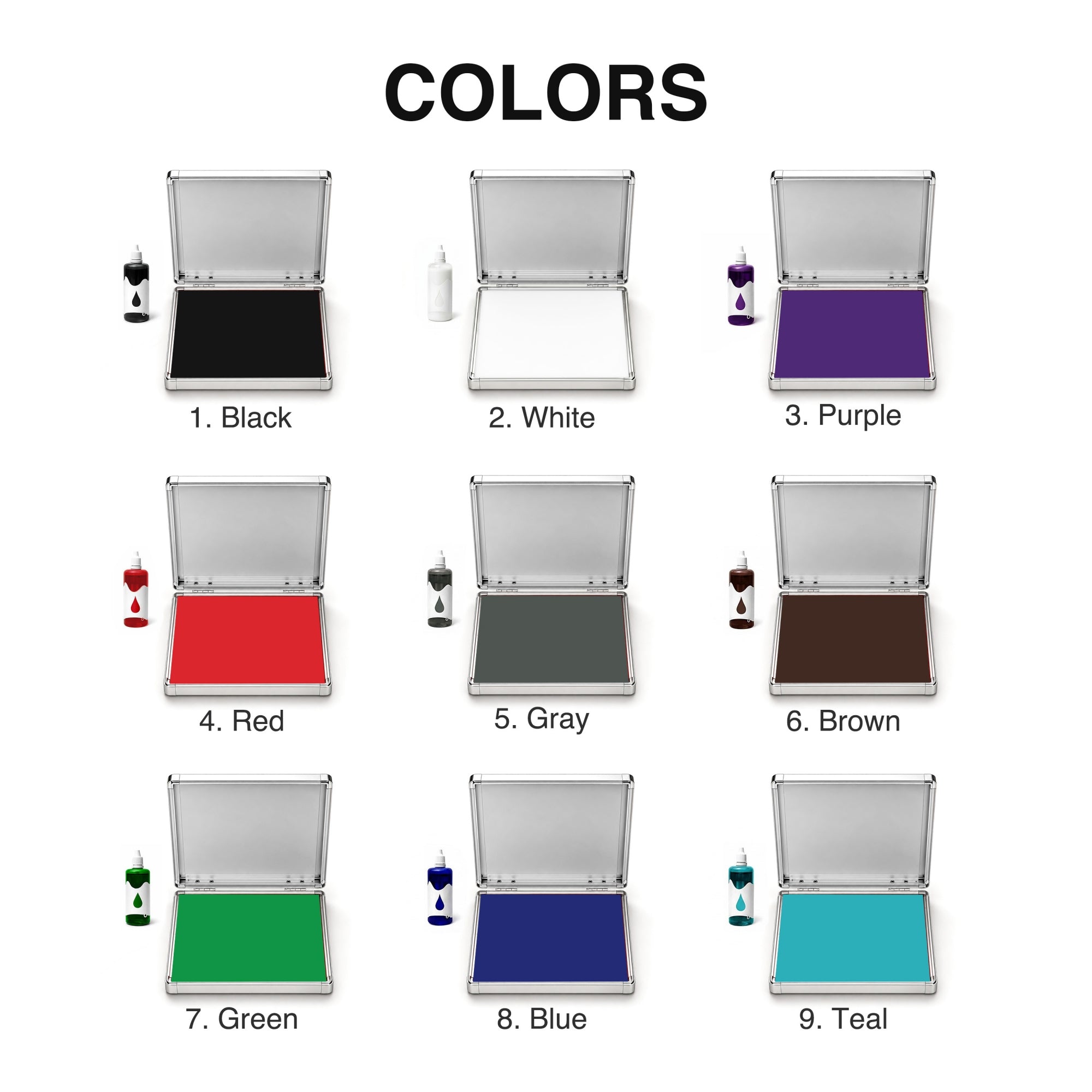 Extra Large Quick-Dry Multi-Color Ink Pad with Metal Case41