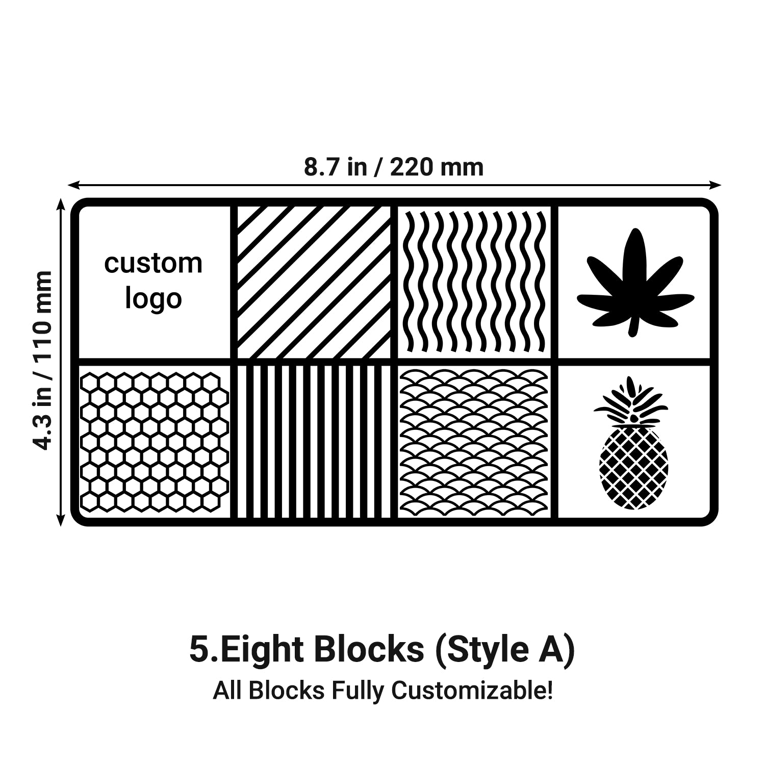 Fully Customizable Extra-Large Thick Brass Ice Plate5