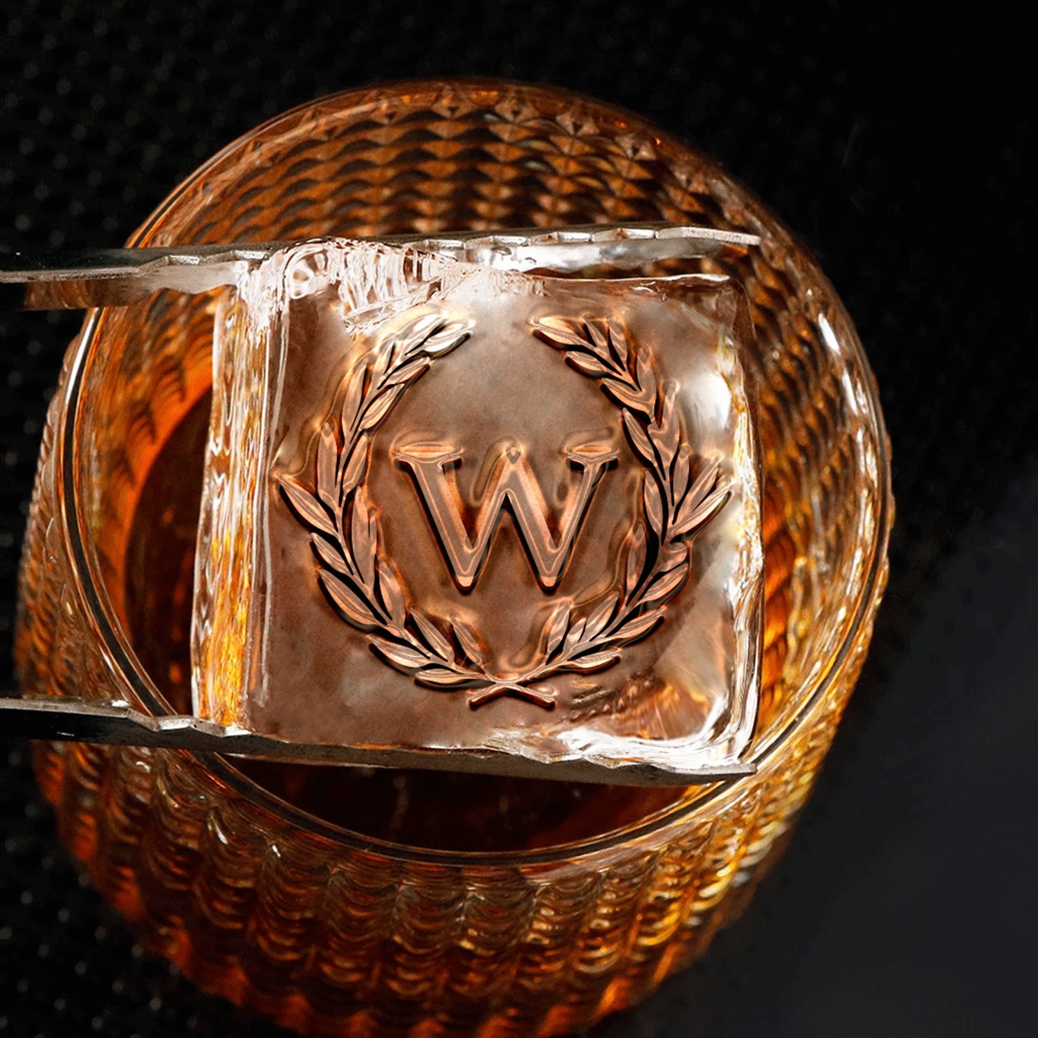 Honorable Laurel Single Monogram Brass Ice Stamp for Bartender & Planner1