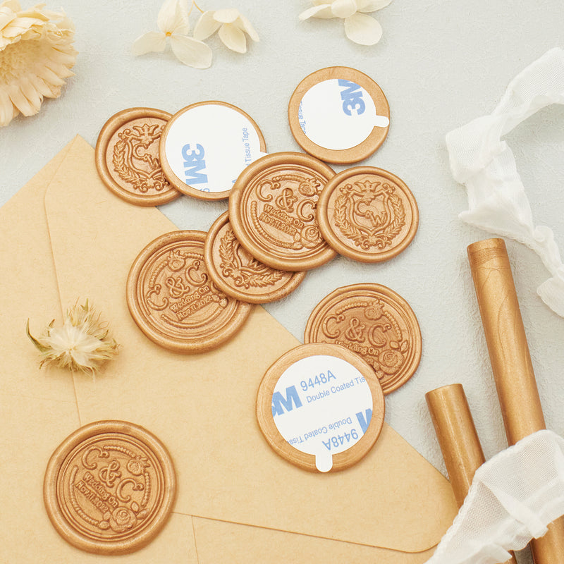 Self Adhesive Wax Seal Stickers - For Wedding & Business & Animal & Plant & Logo- Stamprints