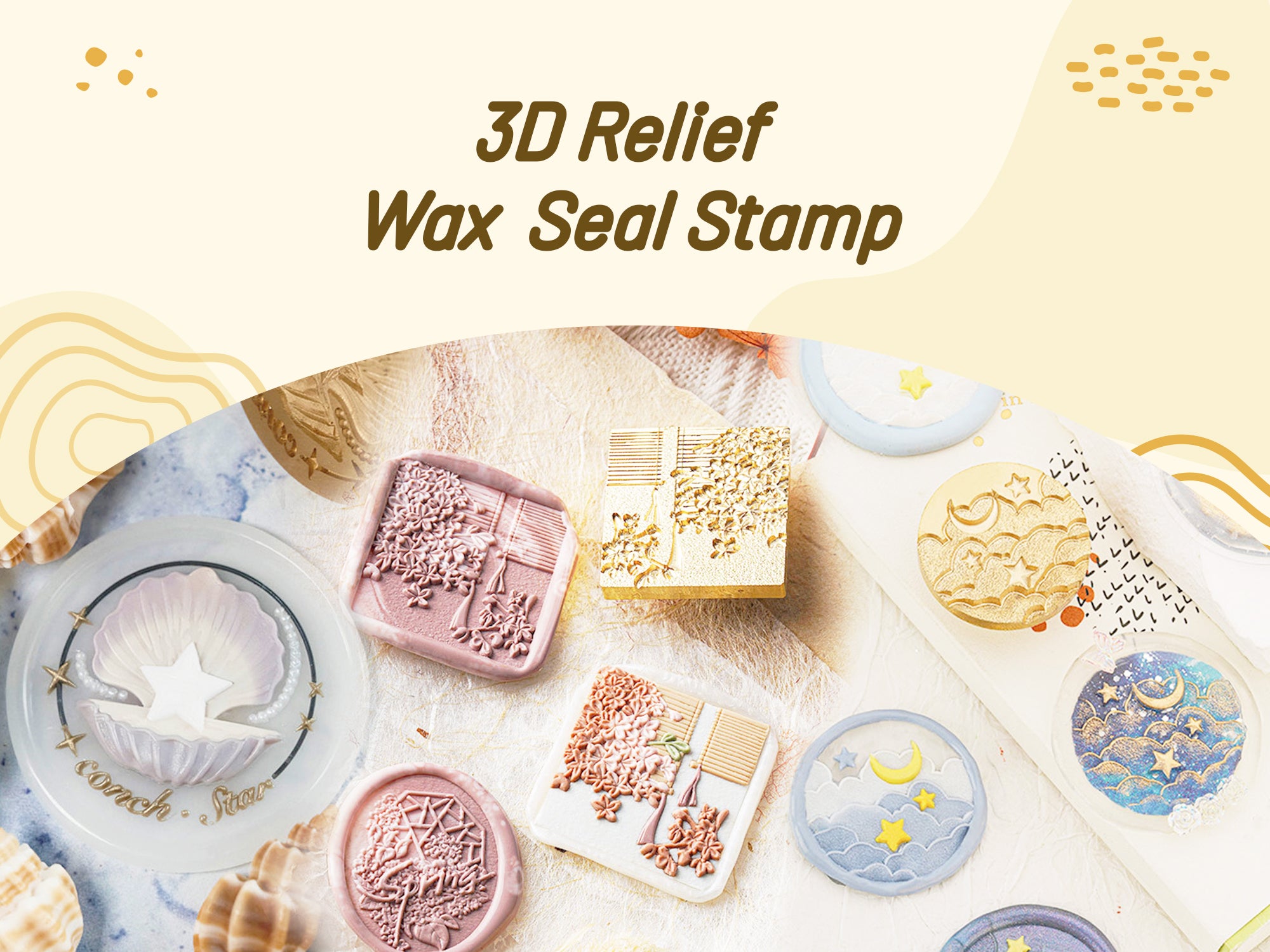 3D Relief Wax Seal Stamp - Wedding & Rose & Plant & Animal & Haoliday & Pop Culture - Stamprints