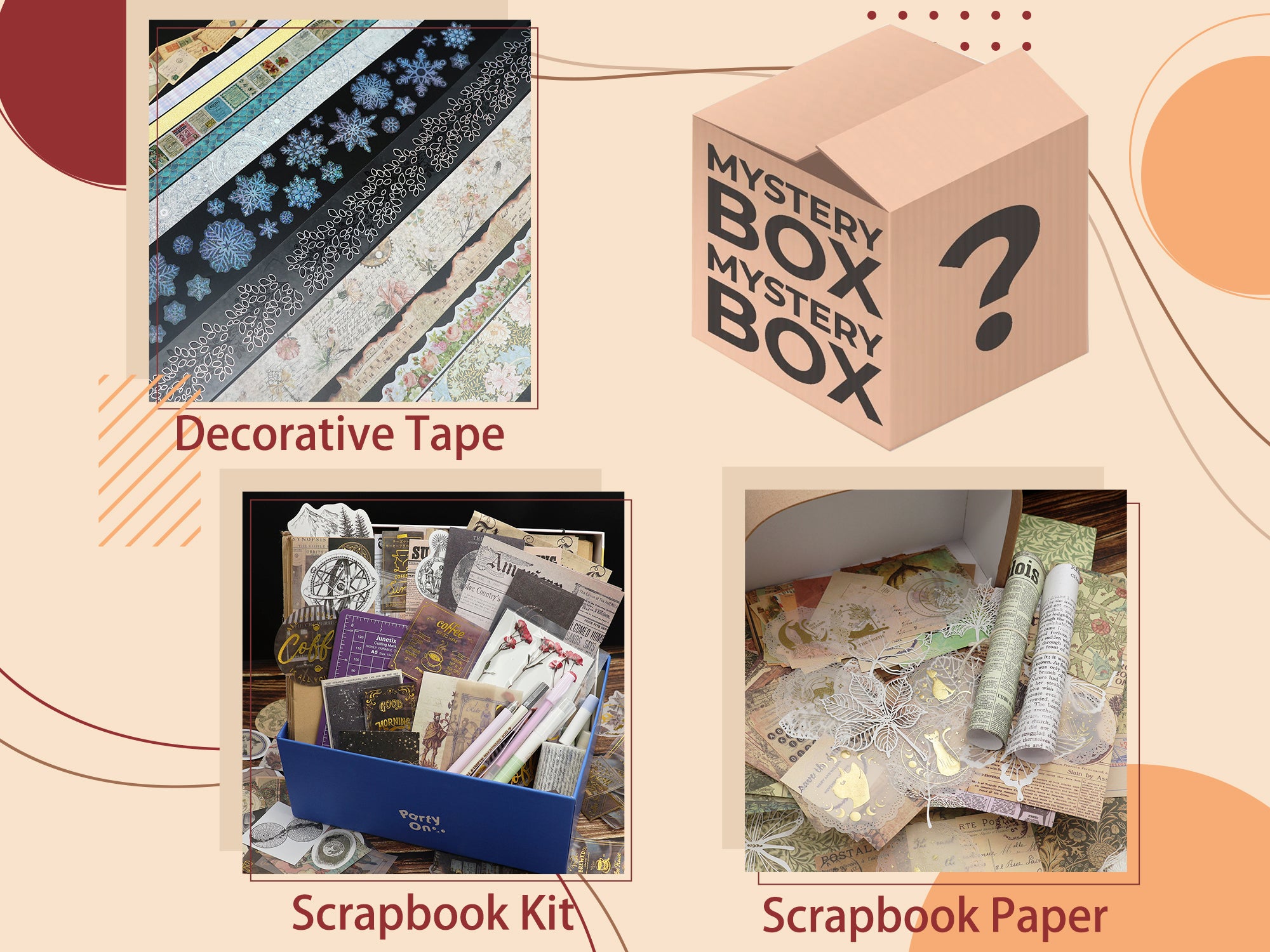 Mysterybox - Scrapbook Kit & Sticker & Tape & Scrapbook Paper - Stamprints