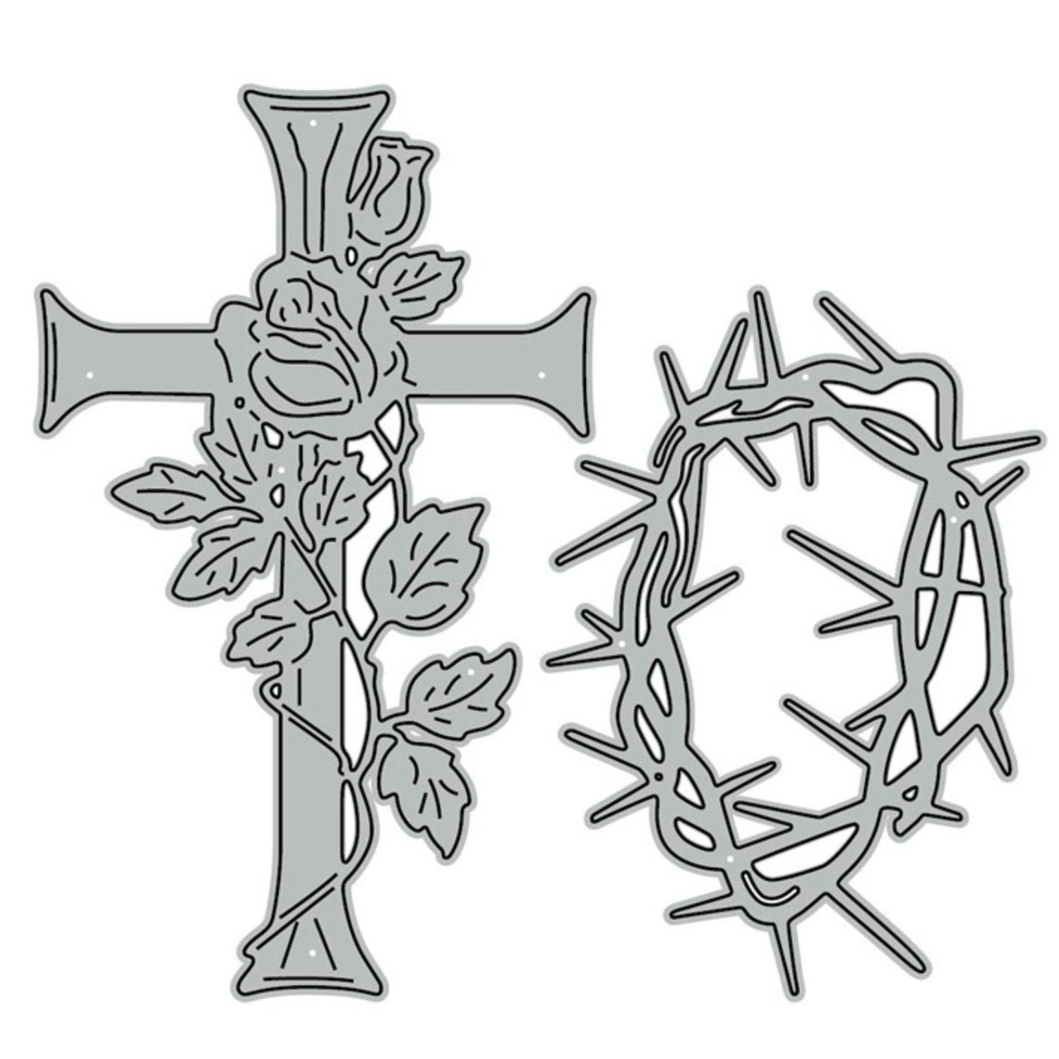 Sacred Cross with Rose Carbon Steel Crafting Dies Scrapbooking Die-Cuts1