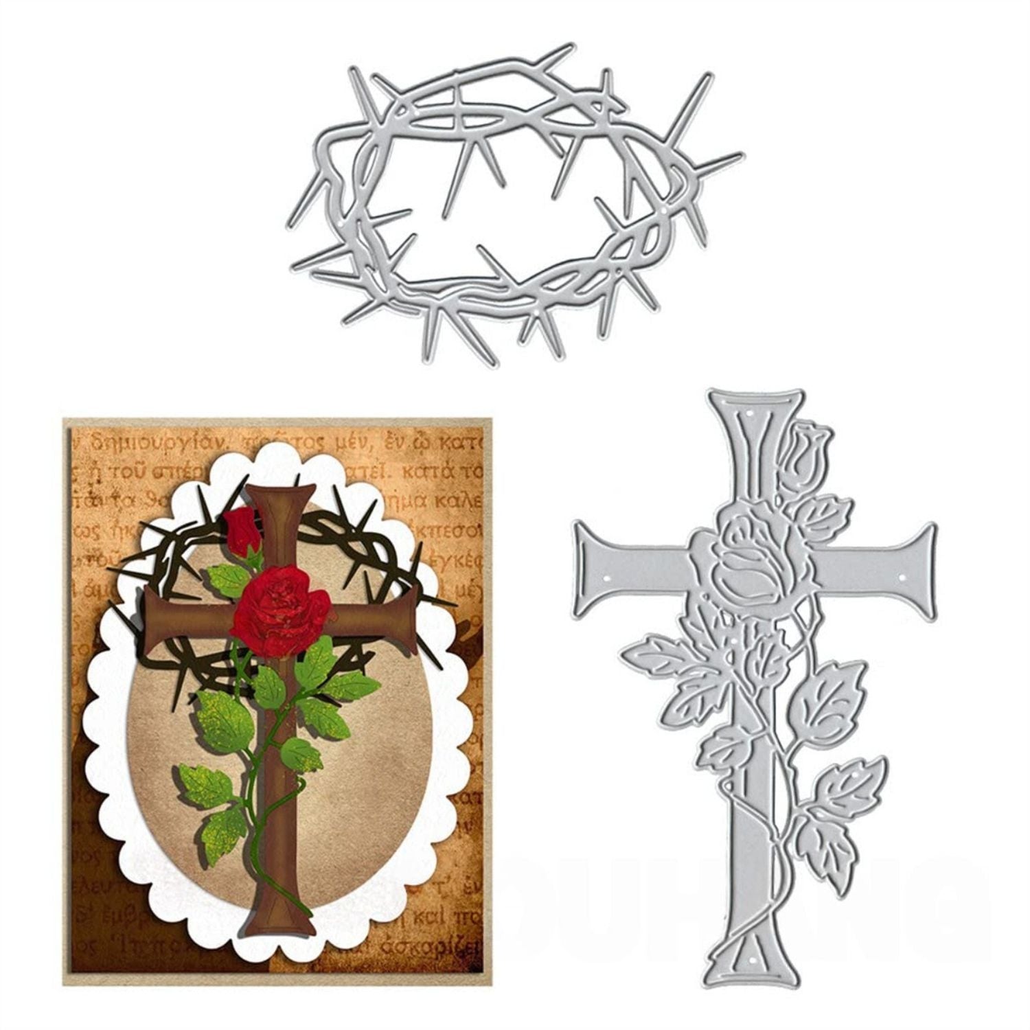 Sacred Cross with Rose Carbon Steel Crafting Dies Scrapbooking Die-Cuts2