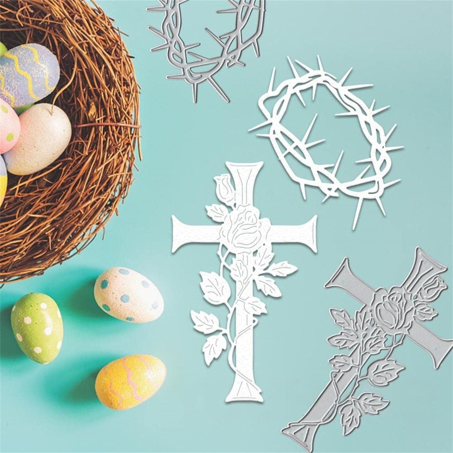 Sacred Cross with Rose Carbon Steel Crafting Dies Scrapbooking Die-Cuts3