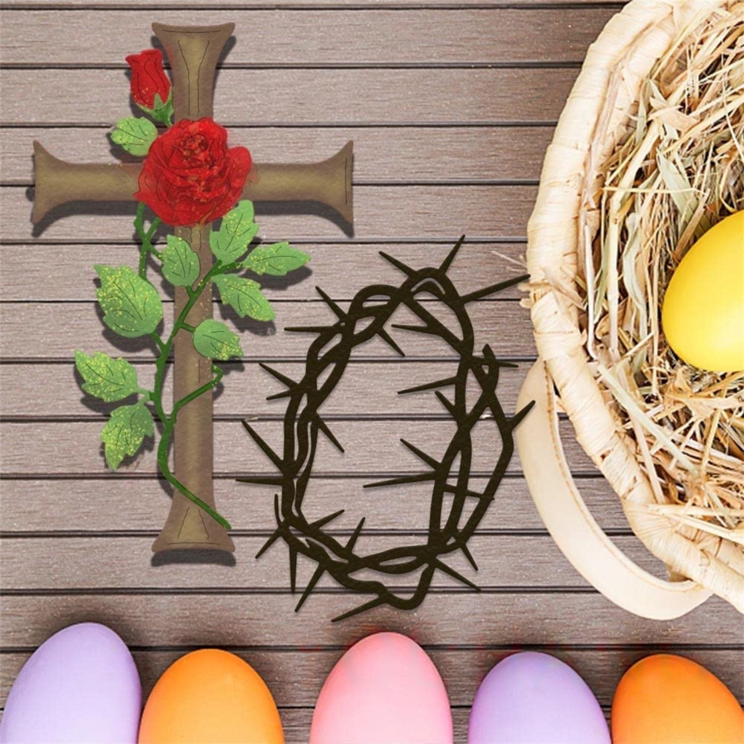 Sacred Cross with Rose Carbon Steel Crafting Dies Scrapbooking Die-Cuts4