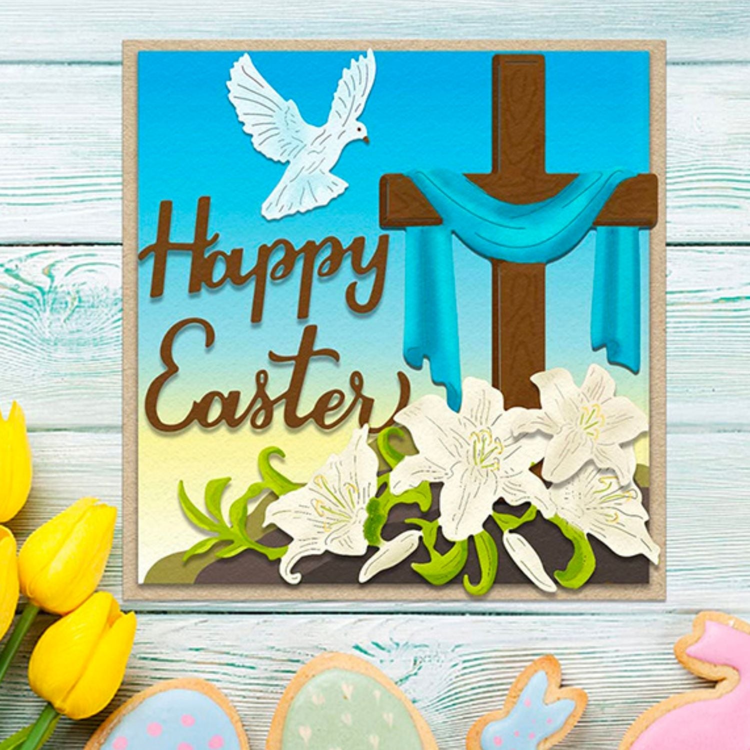 Sacred Lily Cross Carbon Steel Crafting Dies Scrapbooking Die-Cuts2