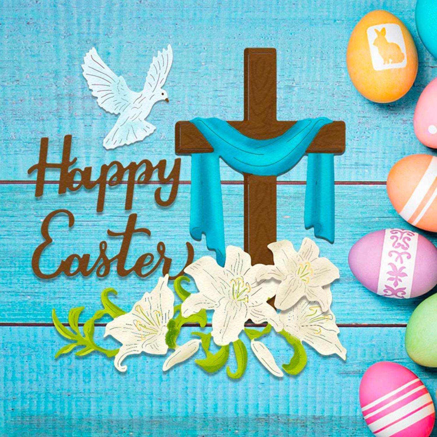 Sacred Lily Cross Carbon Steel Crafting Dies Scrapbooking Die-Cuts5